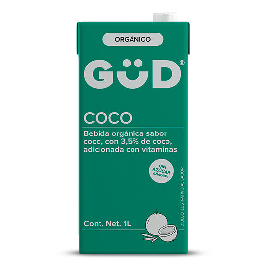 Leche de Coco sin Azúcar Orgánica, Güd 1 lt