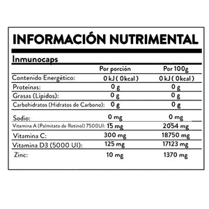 Inmunocaps Vitamina A, C, D3 y Zinc, Kaypacha 60 caps