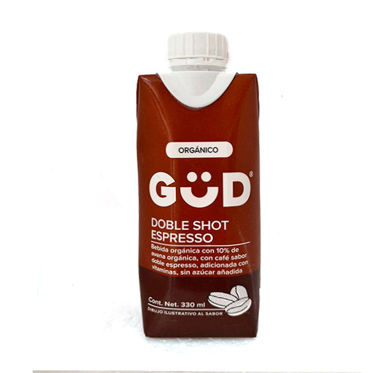 Leche de Avena Sabor Doble Shot Espresso Orgánica, Güd 330 ml
