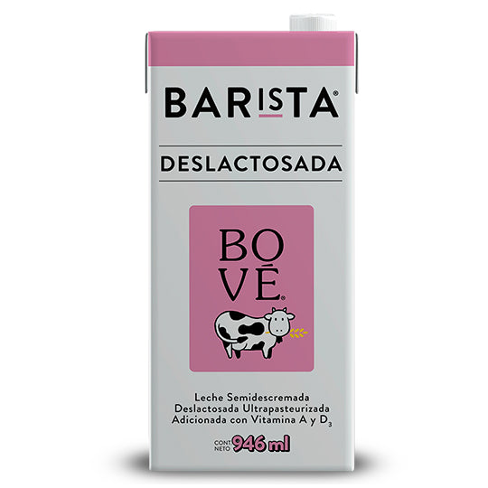 Leche Barista Deslactosada Semidescremada Bové 946 ml