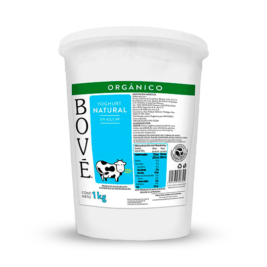 Yogurt Natural sin Azúcar Orgánico Bové 1 lt