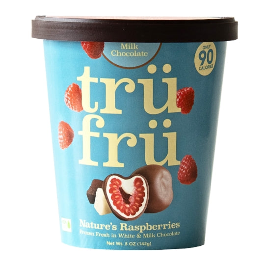 Tru Fru Hyper-Chilled Whole Raspberries in White and Milk Chocolate 142 g