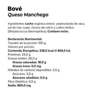 Queso Manchego Orgánico Bové 400 g