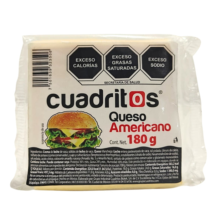 Queso Amarillo, Cuadritos 180 g