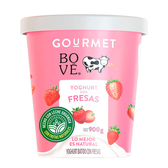 Yogurt con Fresas Orgánico, Bové 900 g