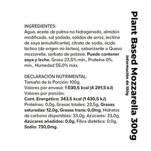 Cargar imagen en el visor de la galería, Queso Mozarella Rallado Vegano, Plant Based 300 g