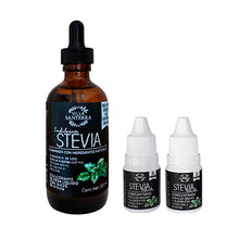 Cargar imagen en el visor de la galería, Pack Stevia Líquida Natural, Villa Santerra 1pza 120ml + 2pzs 10 ml