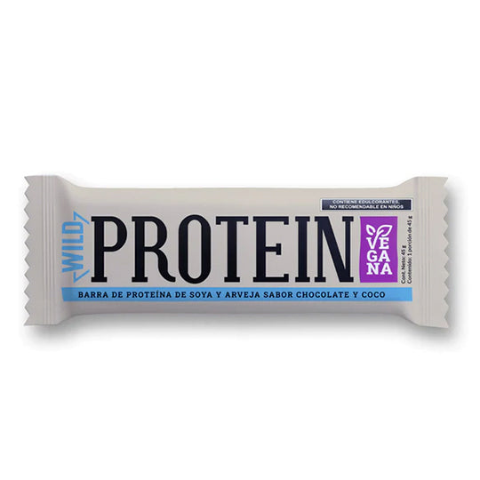 Barra de Proteína Sabor Chocolate Coco Vegana, Wild Protein 45 g