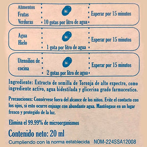 Desinfectante Natural de Extracto de Toronja, NutriBiotic 20 ml