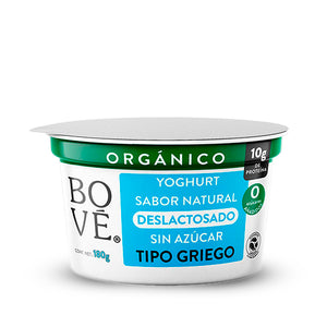 Yoghurt Natural Deslactosado sin Azúcar Tipo Griego Orgánico, Bové 180 g
