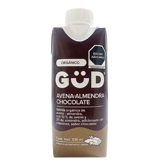 Leche de Avena Almendra Chocolate Orgánica, Güd 330 ml