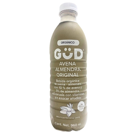 Leche de Avena Almendra Original Sin Azúcar Orgánica, Güd 960 ml