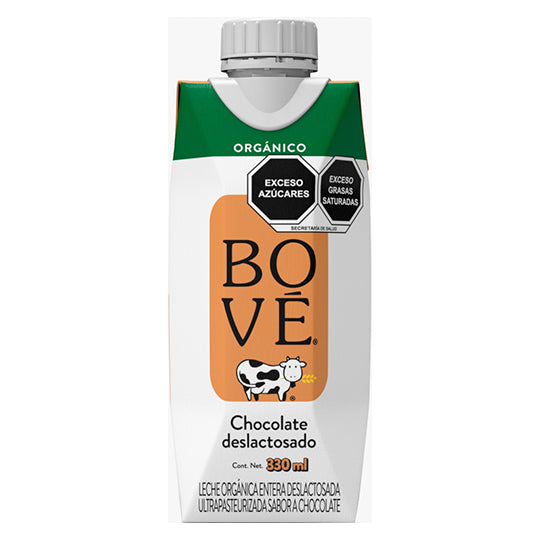 Leche Orgánica Deslactosada Sabor Chocolate, Bové 330 ml