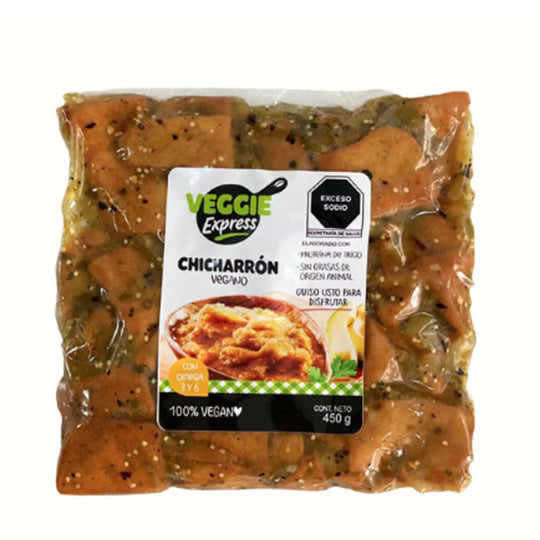 Chicharrón Vegano en Salsa Verde, Veggie Express 450 g