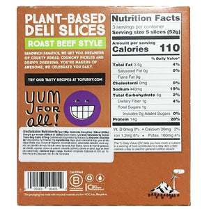 Plant-Based Deli Slices Roast Beef Style Tofurky 156 g