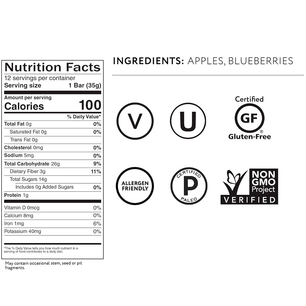 Apple + Blueberries Fruit Bar, That's It 35 g Kenko Foods