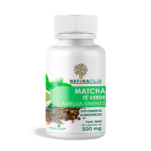 Matcha en Cápsulas Suplemento Alimenticio, Naturafilia 500 mg