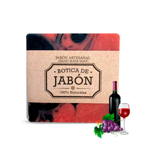 Jabón Vino Tinto Artesanal 100% Natural y Biodegradable, Botica de Jabón 100 g