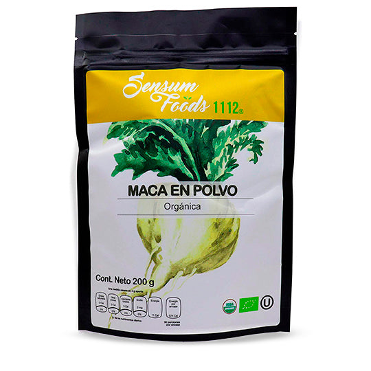 Sensum Foods, Maca Orgánica, Bolsa Negra 200 g