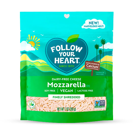 Dairy-Free Cheese Mozzarella Finely Shredded, Follow Your Heart 200 g