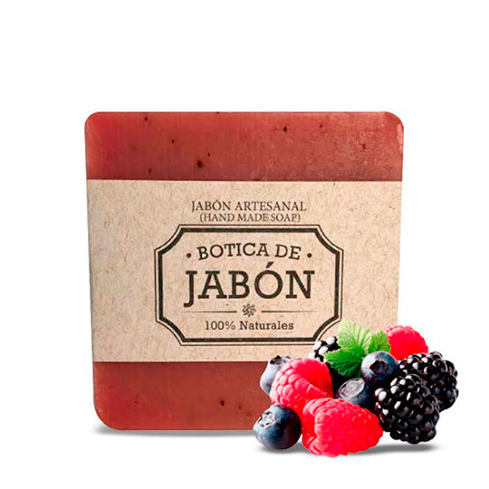Jabón Frutos Rojos Artesanal 100% Natural y Biodegradable, Botica de Jabón 100 g