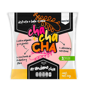 Obleas Sabor Arándano Chía Hechas de Amaranto 100% Naturales, Cha Cha Cha 50 g
