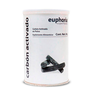 Carbón Vegetal Activado Natural, Euphoria Superfoods 50 g