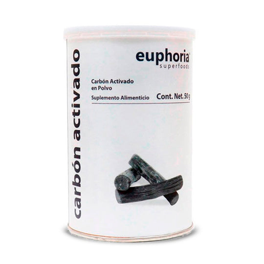 Carbón Vegetal Activado Natural, Euphoria Superfoods 50 g
