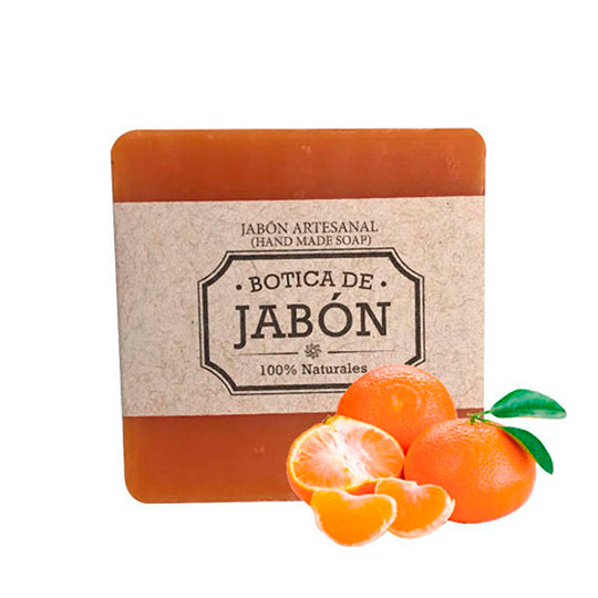 Jabón Mandarina Artesanal 100% Natural y Biodegradable, Botica de Jabón 100 g