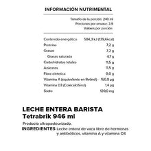 Cargar imagen en el visor de la galería, Leche Barista Entera Bové 946 ml