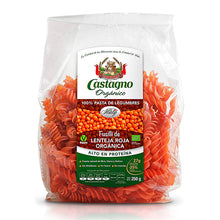 Cargar imagen en el visor de la galería, Pasta Fusilli de Lenteja Roja Orgánica, Castagno 250 g