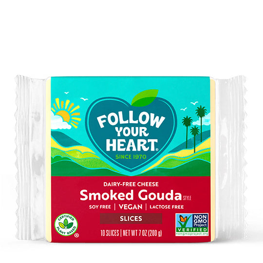 Smoked Gouda Slices Vegan Cheese, Follow your Heart 200 g