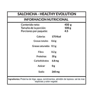 Salchicha Veggie Premium, Healthy Evolution 8 pzs