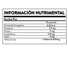 Cargar imagen en el visor de la galería, F11 - Herbal Paz, Suplemento Alimenticio, SBN 90 caps.