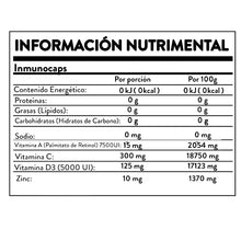 Cargar imagen en el visor de la galería, Inmunocaps Vitamina A, C, D3 y Zinc, Kaypacha 60 caps