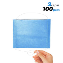 Cargar imagen en el visor de la galería, Cubrebocas quirúrgico 3 capas. 100 pzas