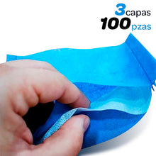 Cargar imagen en el visor de la galería, Cubrebocas quirúrgico 3 capas. 100 pzas