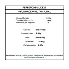 Cargar imagen en el visor de la galería, Peperoni Vegana, Sudevi 250 g