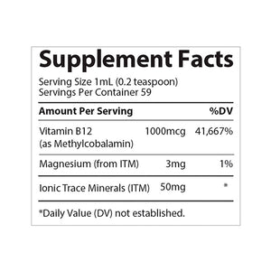 Ionic B12, Suplemento dietético, Trace Minerals 59 ml