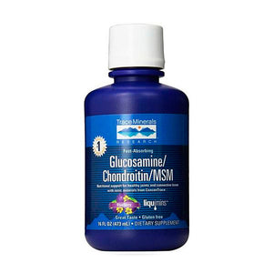 Glucosamine/Chondroitin/MSN Bluberry, Suplemento Dietético, Trace Minerals 473 ml
