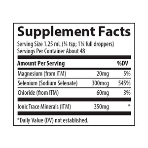 Ionic Selenium, Suplemento Dietético, Trace minerals 59 ml