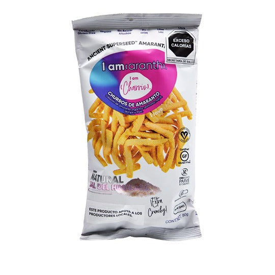 Churros Sabor Natural Sal del Himalaya de Amaranto Orgánico, I am (aranth) 80 g