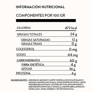 Arándano con Chocolate Blanco 100 g