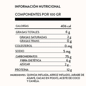 Base de Cereal de Quinoa con Cacao 100 g