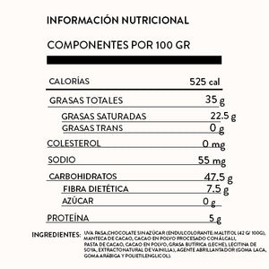 Pasa con chocolate sin azúcar 100 g